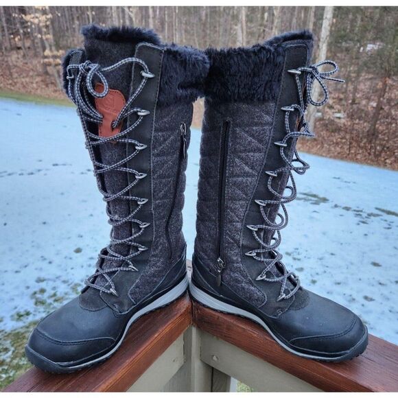 Salomon Womens Winter Boots Size 5 Gray Black Climashield Lined Outdoor 643001 - Picture 4 of 11